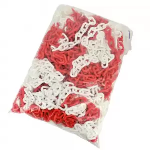 Plastik Zincir Kırmızı Beyaz 8 Mm resim1